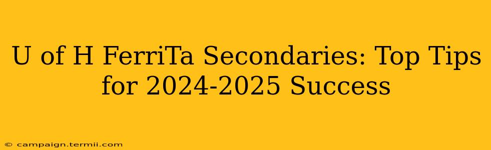 U of H FerriTa Secondaries: Top Tips for 2024-2025 Success