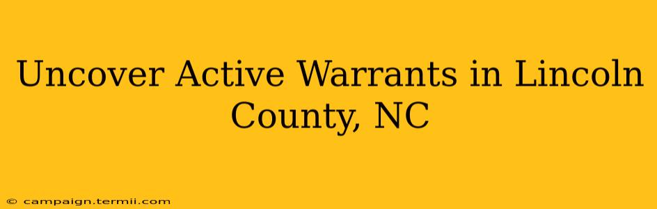 Uncover Active Warrants in Lincoln County, NC