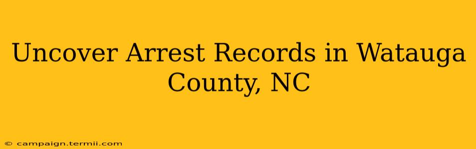 Uncover Arrest Records in Watauga County, NC