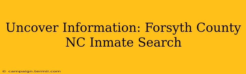 Uncover Information: Forsyth County NC Inmate Search