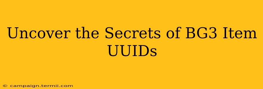 Uncover the Secrets of BG3 Item UUIDs