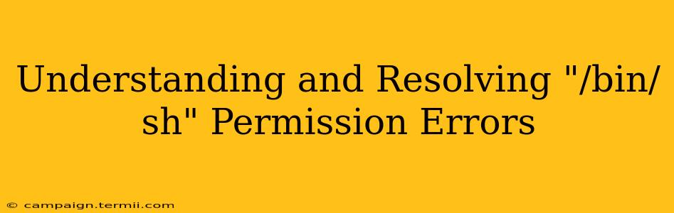 Understanding and Resolving "/bin/sh" Permission Errors