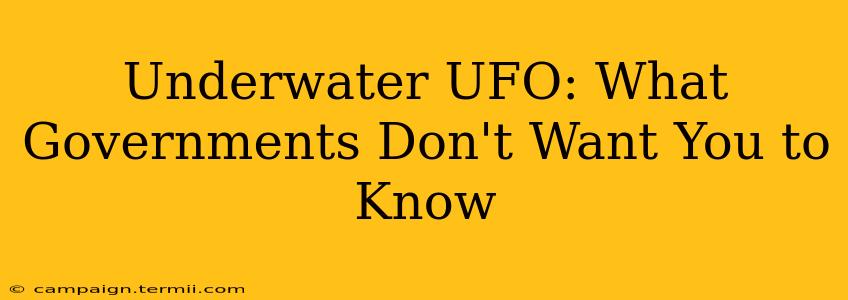 Underwater UFO: What Governments Don't Want You to Know