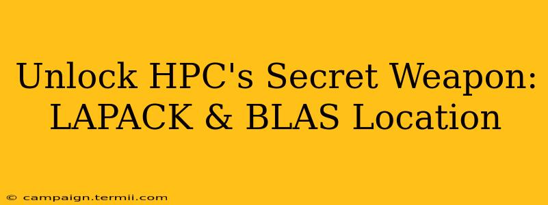 Unlock HPC's Secret Weapon: LAPACK & BLAS Location