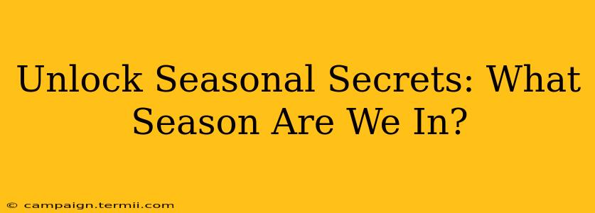 Unlock Seasonal Secrets: What Season Are We In?