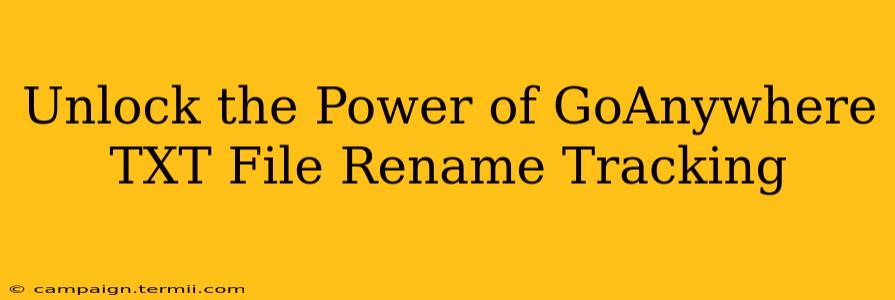 Unlock the Power of GoAnywhere TXT File Rename Tracking