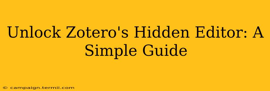 Unlock Zotero's Hidden Editor: A Simple Guide