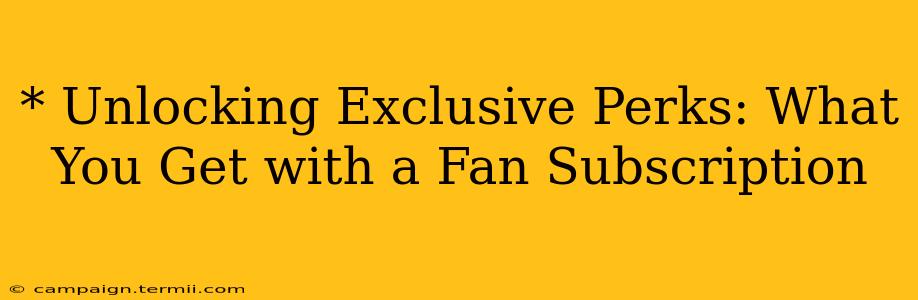 * Unlocking Exclusive Perks: What You Get with a Fan Subscription