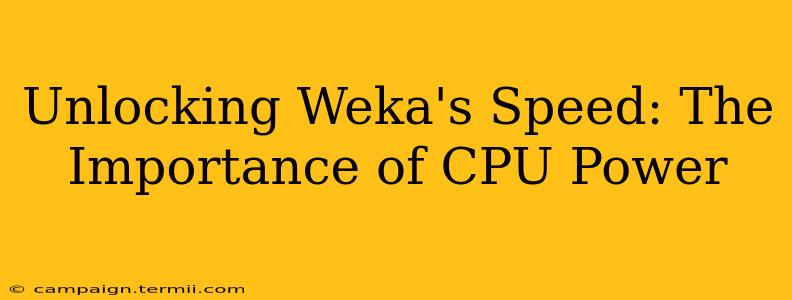 Unlocking Weka's Speed: The Importance of CPU Power