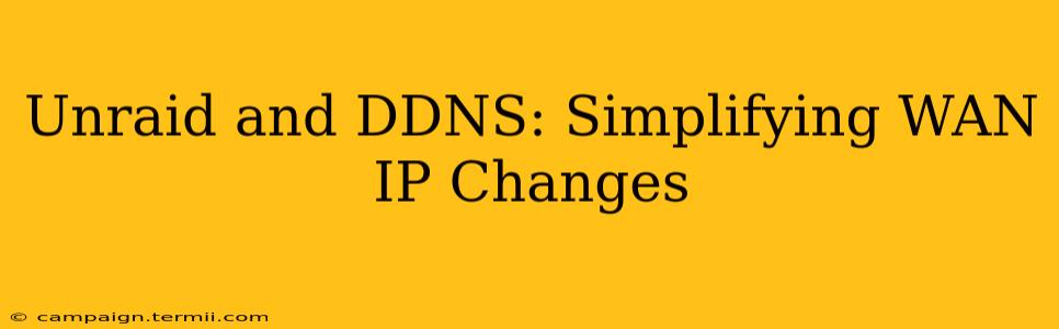 Unraid and DDNS: Simplifying WAN IP Changes