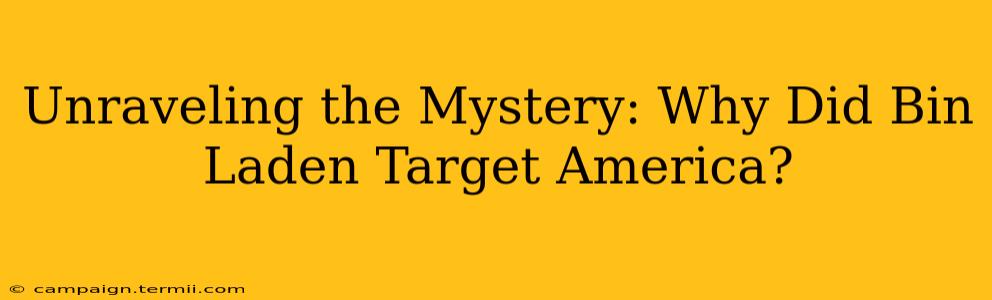 Unraveling the Mystery: Why Did Bin Laden Target America?