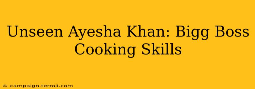 Unseen Ayesha Khan: Bigg Boss Cooking Skills