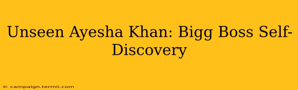 Unseen Ayesha Khan: Bigg Boss Self-Discovery