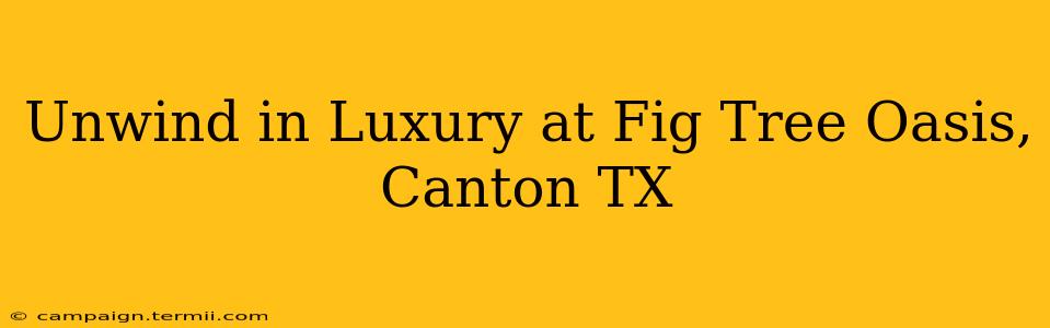 Unwind in Luxury at Fig Tree Oasis, Canton TX