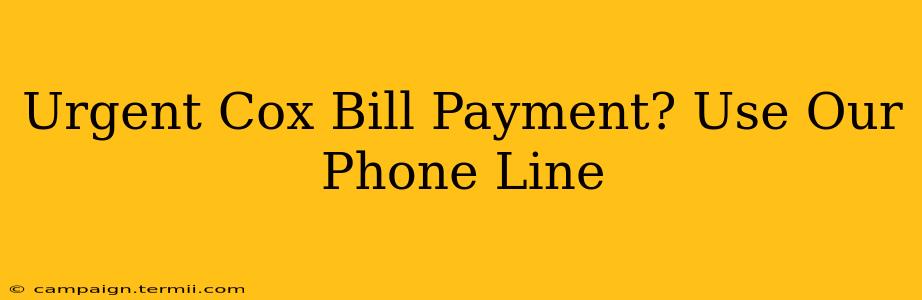 Urgent Cox Bill Payment? Use Our Phone Line