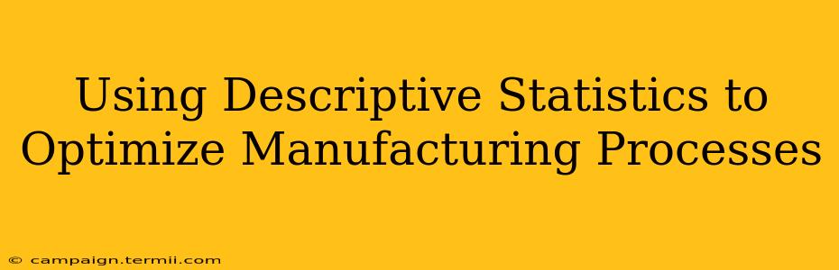 Using Descriptive Statistics to Optimize Manufacturing Processes