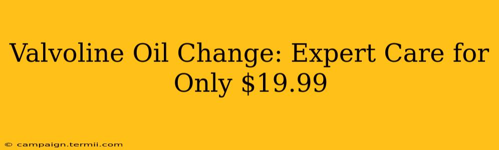 Valvoline Oil Change: Expert Care for Only $19.99