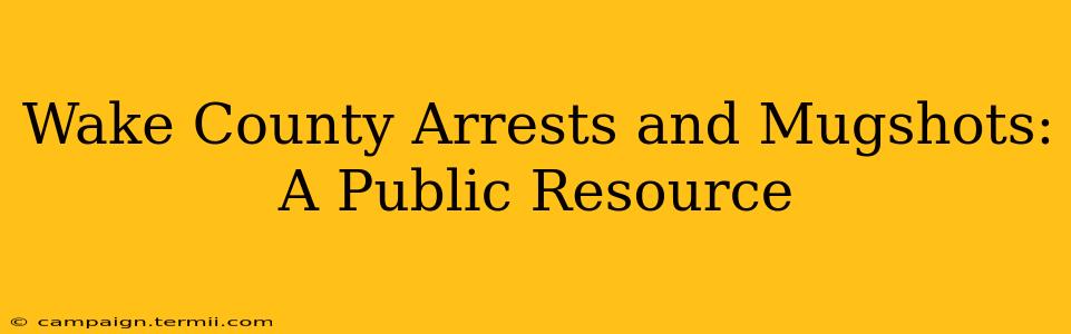 Wake County Arrests and Mugshots: A Public Resource