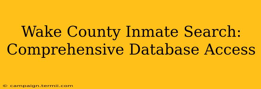 Wake County Inmate Search: Comprehensive Database Access