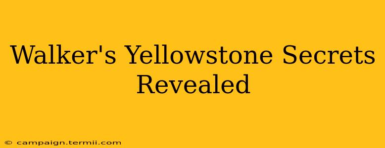 Walker's Yellowstone Secrets Revealed