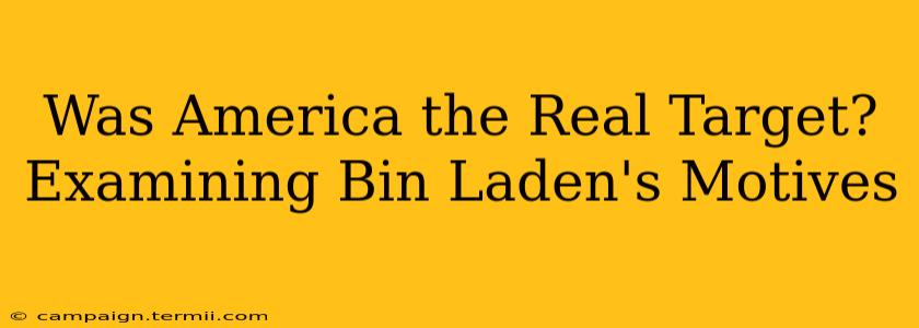 Was America the Real Target? Examining Bin Laden's Motives