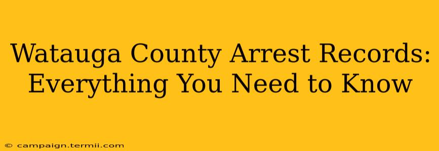 Watauga County Arrest Records: Everything You Need to Know