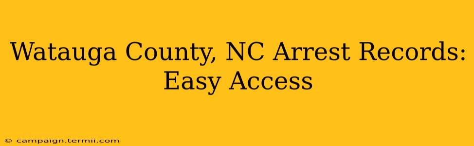 Watauga County, NC Arrest Records: Easy Access