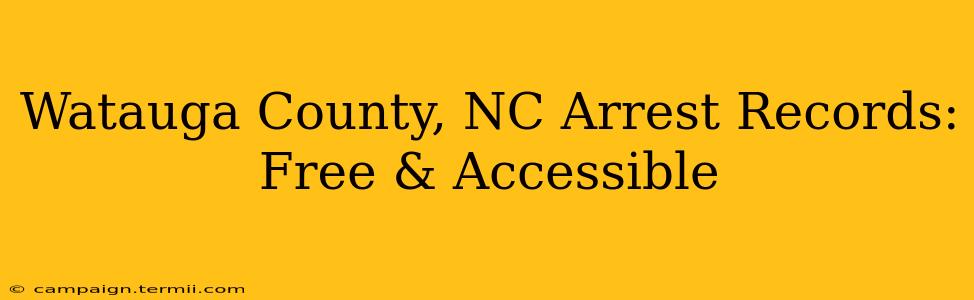 Watauga County, NC Arrest Records: Free & Accessible