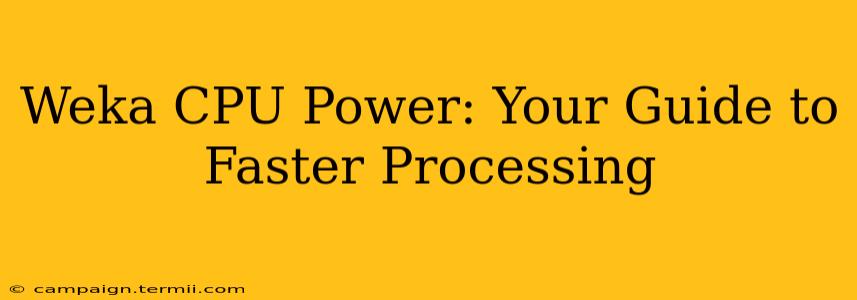 Weka CPU Power: Your Guide to Faster Processing