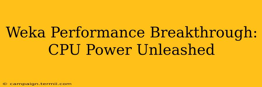 Weka Performance Breakthrough: CPU Power Unleashed