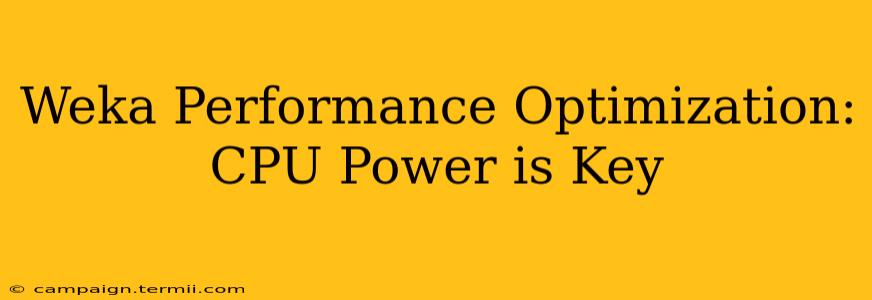 Weka Performance Optimization: CPU Power is Key