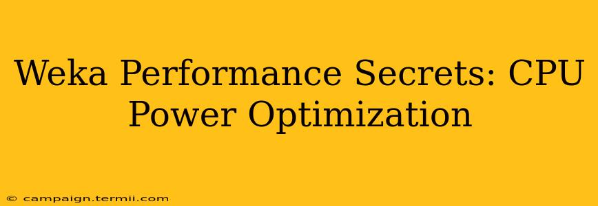 Weka Performance Secrets: CPU Power Optimization