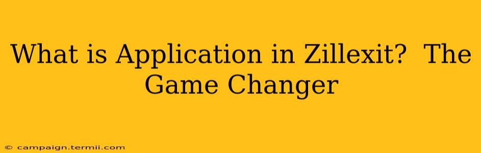 What is Application in Zillexit?  The Game Changer