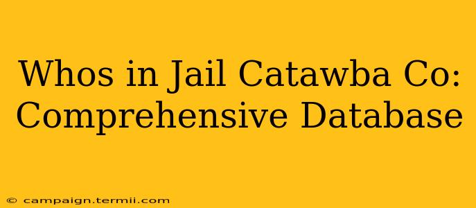 Whos in Jail Catawba Co: Comprehensive Database