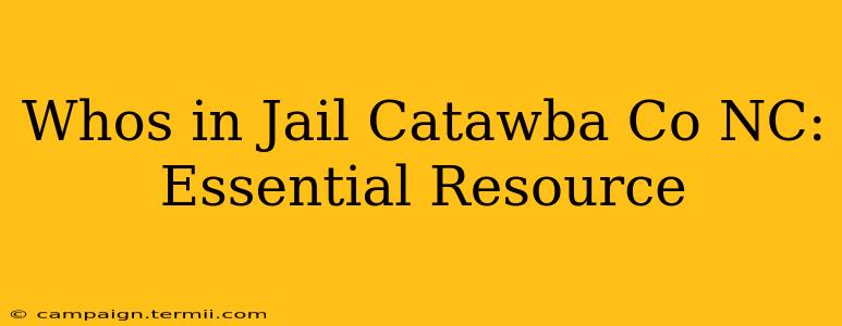 Whos in Jail Catawba Co NC: Essential Resource