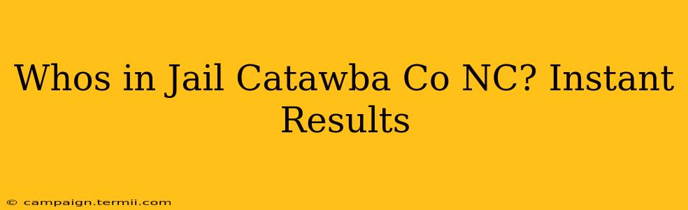 Whos in Jail Catawba Co NC? Instant Results