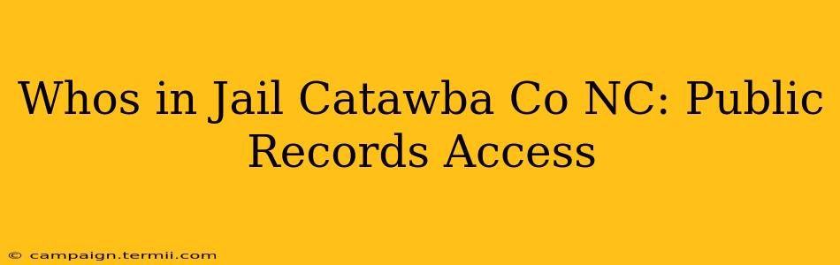 Whos in Jail Catawba Co NC: Public Records Access