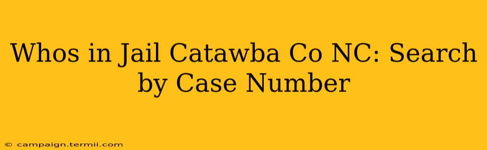 Whos in Jail Catawba Co NC: Search by Case Number