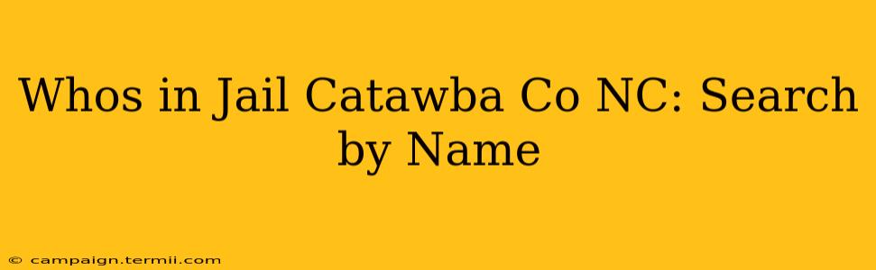 Whos in Jail Catawba Co NC: Search by Name