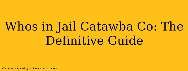 Whos in Jail Catawba Co: The Definitive Guide