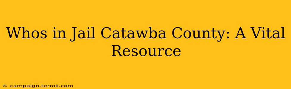 Whos in Jail Catawba County: A Vital Resource