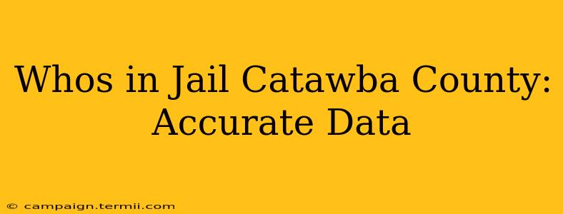 Whos in Jail Catawba County: Accurate Data