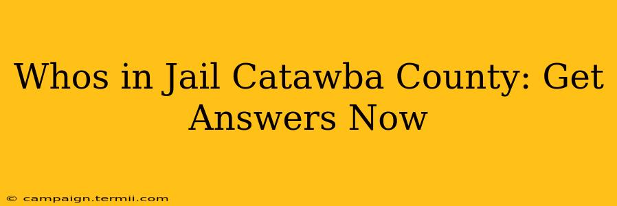 Whos in Jail Catawba County: Get Answers Now