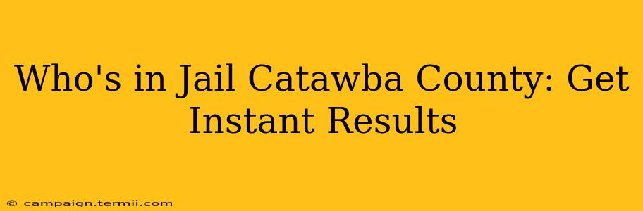 Who's in Jail Catawba County: Get Instant Results