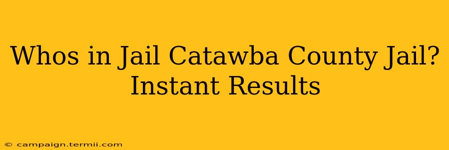 Whos in Jail Catawba County Jail? Instant Results