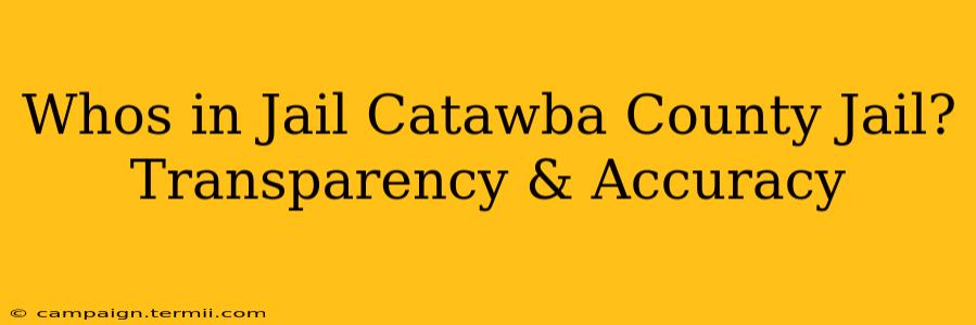 Whos in Jail Catawba County Jail? Transparency & Accuracy