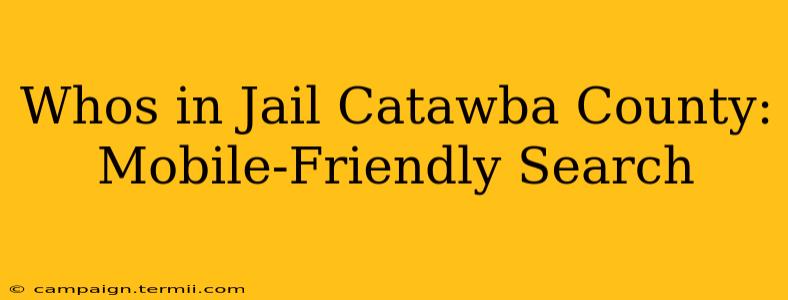 Whos in Jail Catawba County: Mobile-Friendly Search