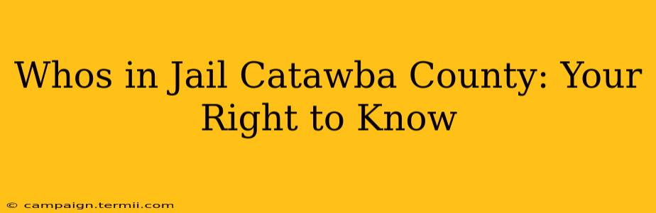 Whos in Jail Catawba County: Your Right to Know