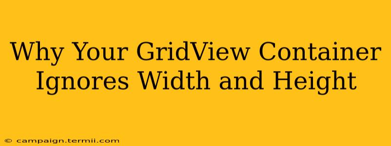 Why Your GridView Container Ignores Width and Height