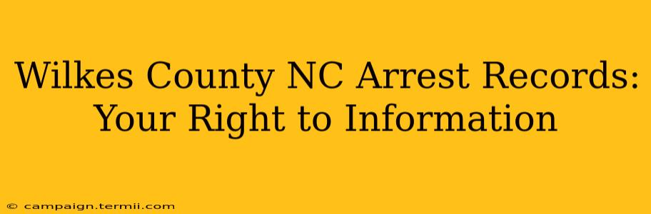 Wilkes County NC Arrest Records: Your Right to Information